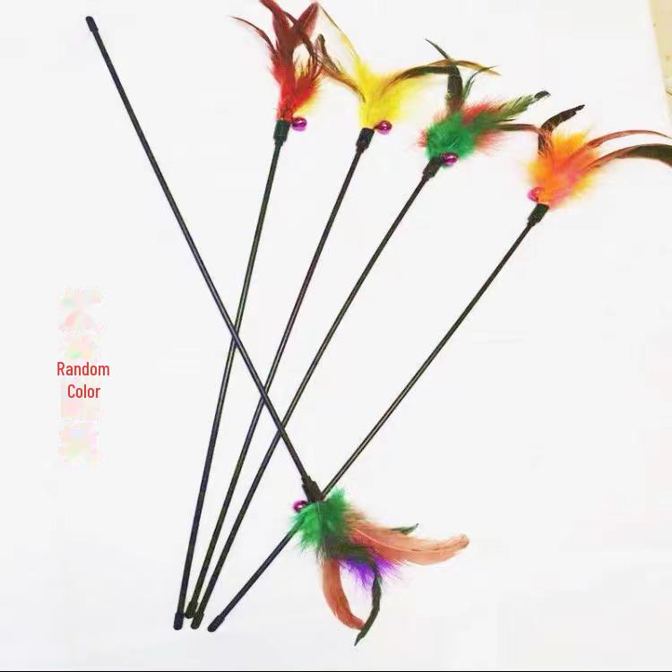 Feather Cat Toy Stick with Mint Ball and Colorful Mouse - Self-entertainment Cat Toy Supply