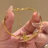 Exquisite butterfly gold-plated bracelet, women's alloy electroplating, adjustable bracelet, versatile fashion accessory