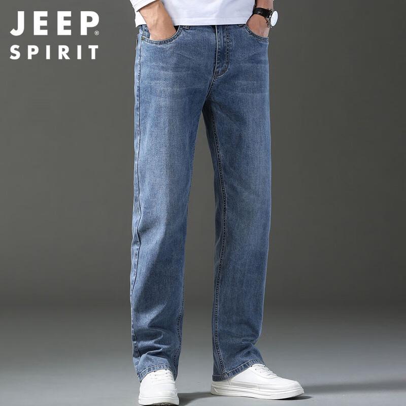 JEEP SPIRIT Men's Straight Fit Stretch Casual Jeans