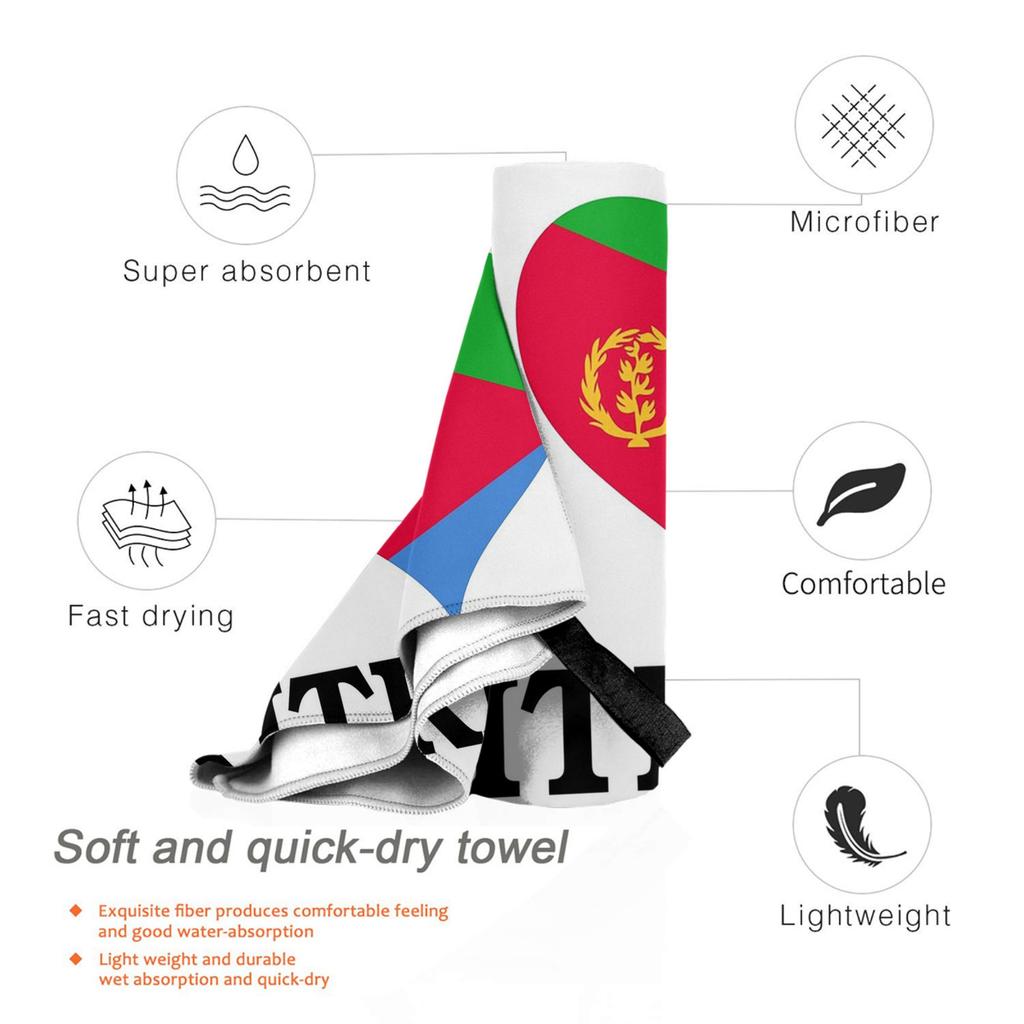 Flag of Eritrea Beach Towel Soft Microfiber Quick Dry Absorbent Quick Towels For Bath