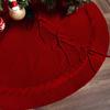 New Cable Knitted Christmas Tree Skirt Red Cream Rustic Xmas Tree Base Cover Home Decorations Round Thicken Christmas Tree Decor