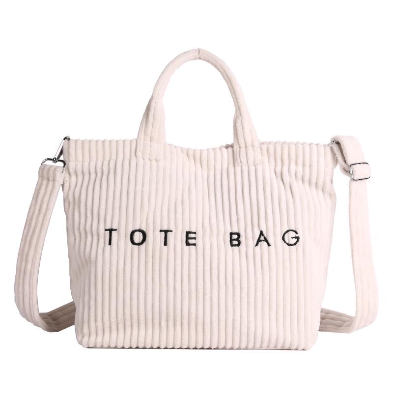 

2025 Autumn/Winter Korean Corduroy Shoulder Tote: Stylish, Large Capacity, Versatile Design