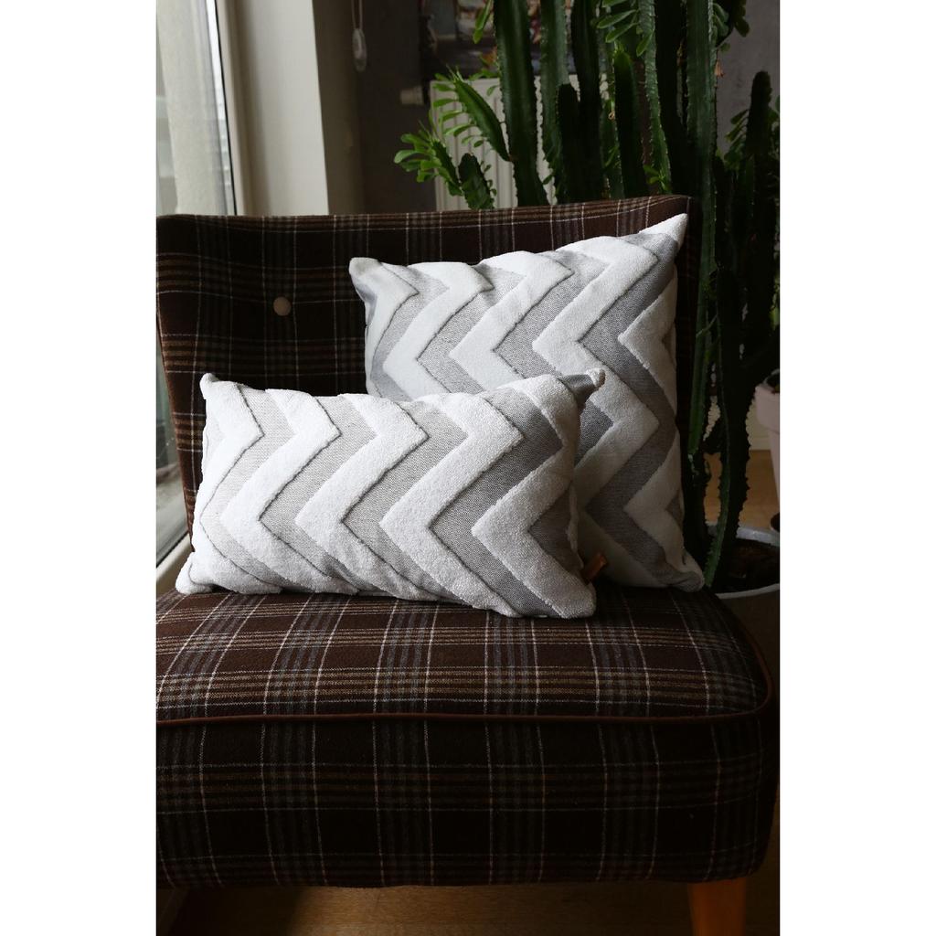 Bohemian Special Design Punch Punch Pattern Decorative Rectangular Throw Pillow Case Line Ecru