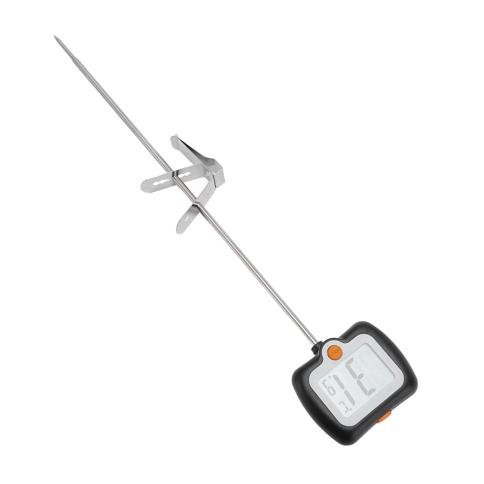 Probe   Thermometer, Stainless Steel LCD Display Kitchen Thermometer with Pot Clip for Cooking Baking