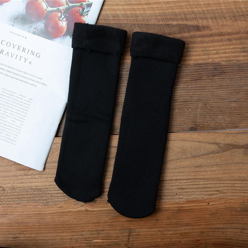 

1 пара женских зимних теплых носков, мягкие, теплые, нейлоновые, однотонные, бархатные, для сна, черные носки в подарок 35-40