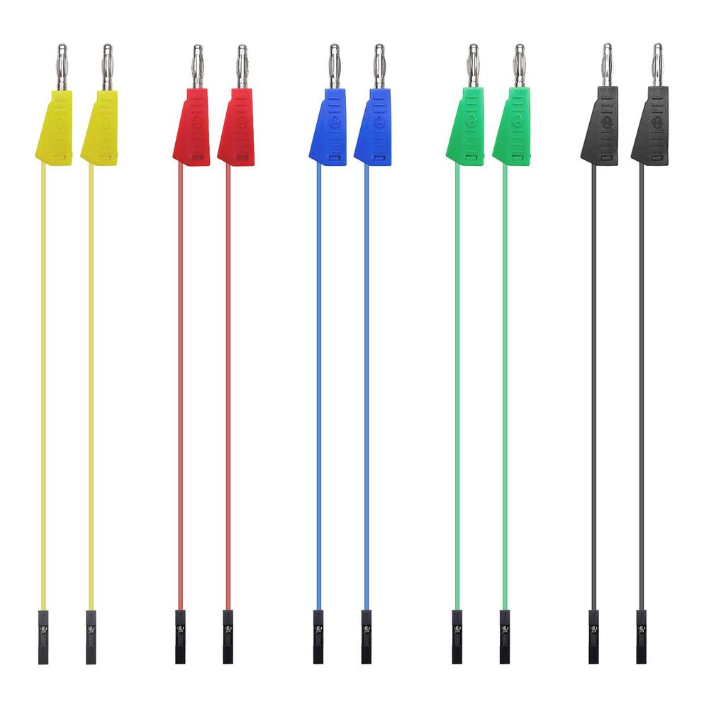 Cleqee Stackable Banana Breadboard Female Jumper Soft Flexible Silicone Test Leads for Electrical Testing Plugs, Wires,
