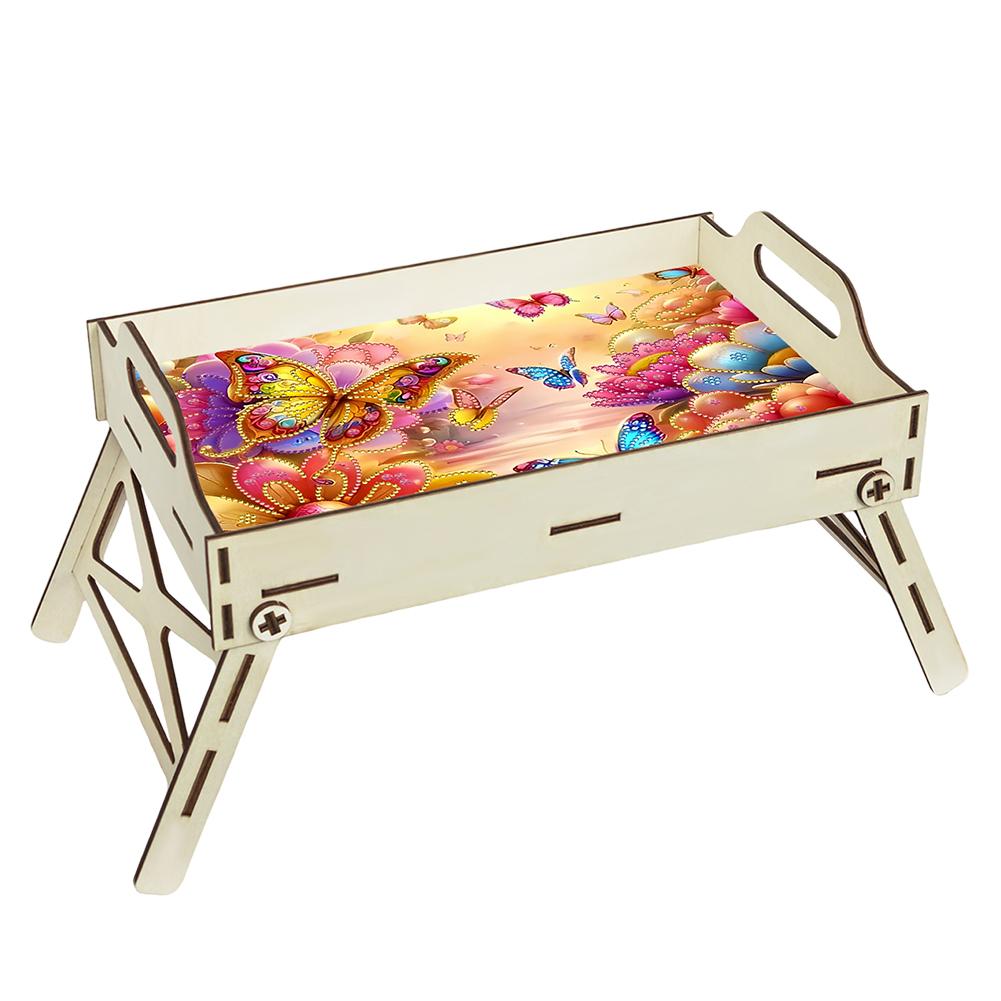 5D DIY Diamond Painting Serving Tray Wooden Diamond Art Tableware Manager Tray Diamond Decorative Serving Tray Home Decor Gift