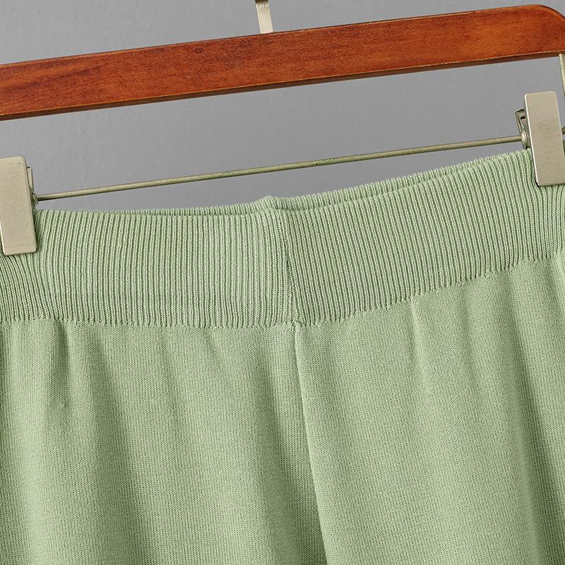 Solid Color Large Size Sweater Set Women's 2025 Autumn and Winter New Round Neck Loose Casual Two-piece Set