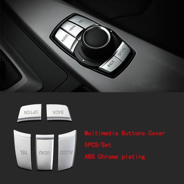 Chrome Gear Shift Panel Front Headlight Switch Engine Start Stop P Shift Button Cover Trim For BMW 2 3 4 Series 3GT F30 F20 F36