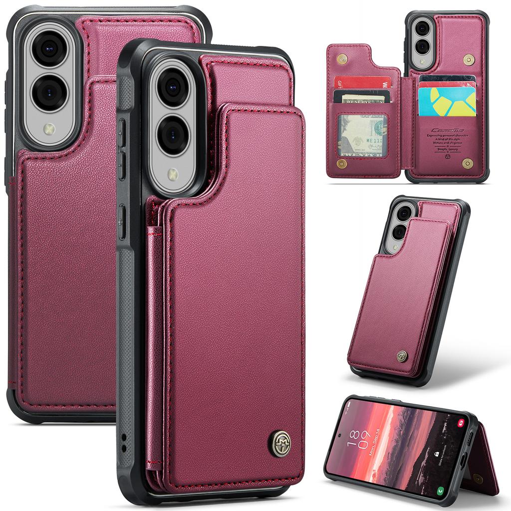 For Samsung Galaxy S25 Edge Phone Case CASEME C22 Leather Back Cover with RFID Blocking Card Slots
