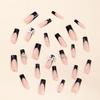 Black French Bow Pearl Heart Detachable Wearable Nail Patches