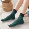 12Pairs Simple Thicken Warm Socks Solid Color Winter Socks Women  Autumn Winter