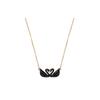 Colier romantic cu lebede duble negre din cristal pentru femei 5296468