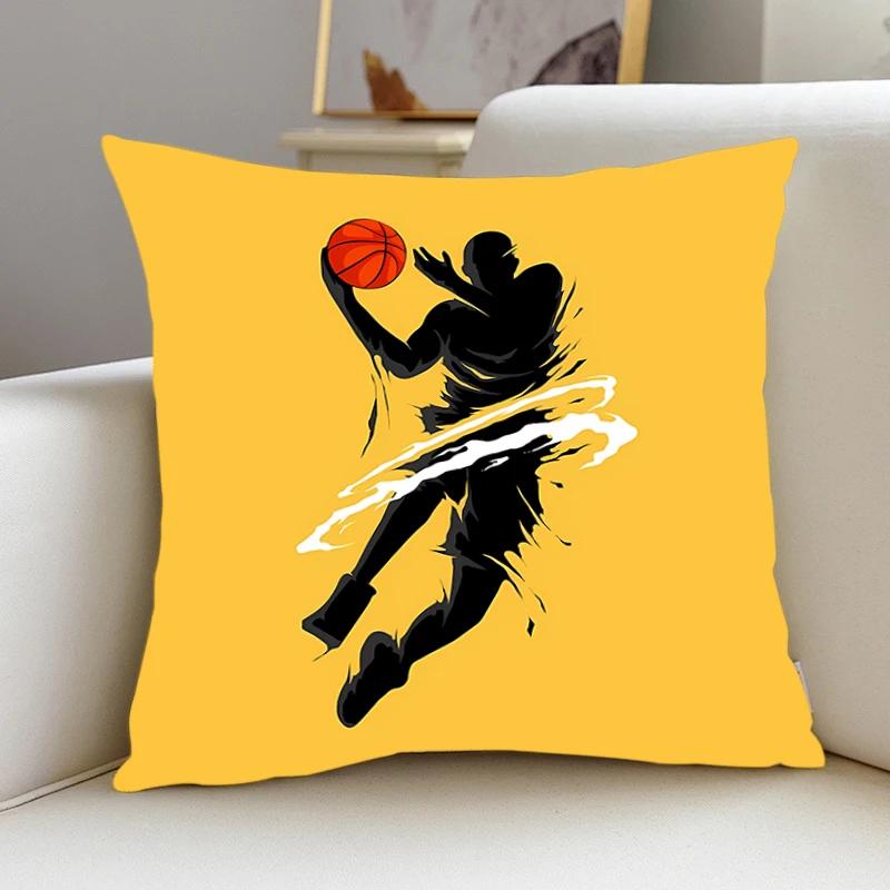 

Наволочка для подушки для домашнего декора Баскетбол Гостиная Спальня Офис Автомобиль 45x45 Дакимакура Декоративные подушки Квадратная наволочка Мальчишеский стиль 45x45cm