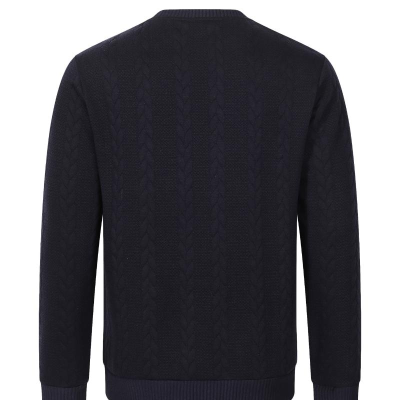 Herre Ensfarget Rund Hals Langermet Tung Jacquard Herre Twist Pullover Genser