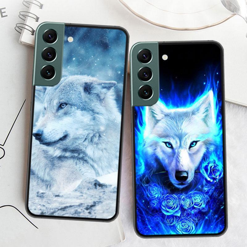 Snow White Blue Eyes Wolf Phone Case For Samsung Galaxy A12 A22 A32 A42 A52 A72 A54 A34 A24 A14 A73 A53 A33 A23 A13 5G F52 F62 C