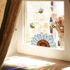 Kreative Sonnenblume Kleine Biene Glastür und Fenster Antistatische Fensteraufkleber