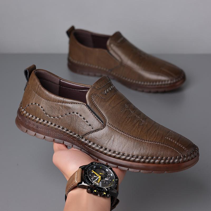Leather shoes men's summer new casual men's shoes soft sole soft surface non-slip driving