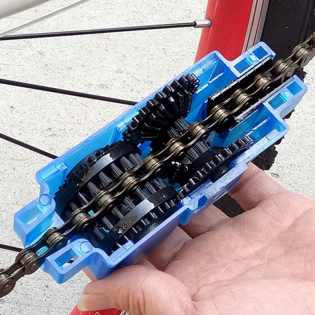 Plastic Blue Black Lightweight Portable Mountain Bike Chain Washer Cleaning Brush Handle KitBike Chain Washer
