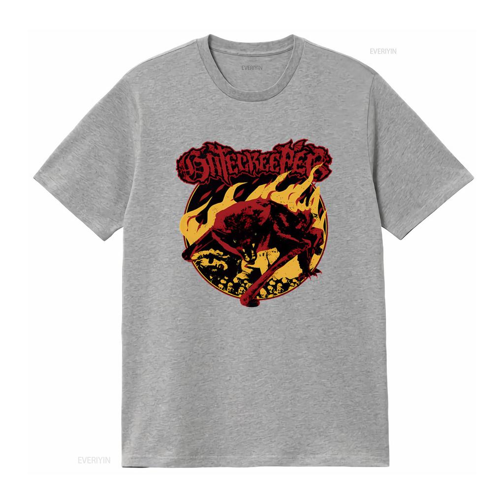 GATECREEPER Craving Flesh T Shirt Gothic Wolf Flame Design for  Vintage Washed Breathable Graphic Stylish Homme Unisex Soft