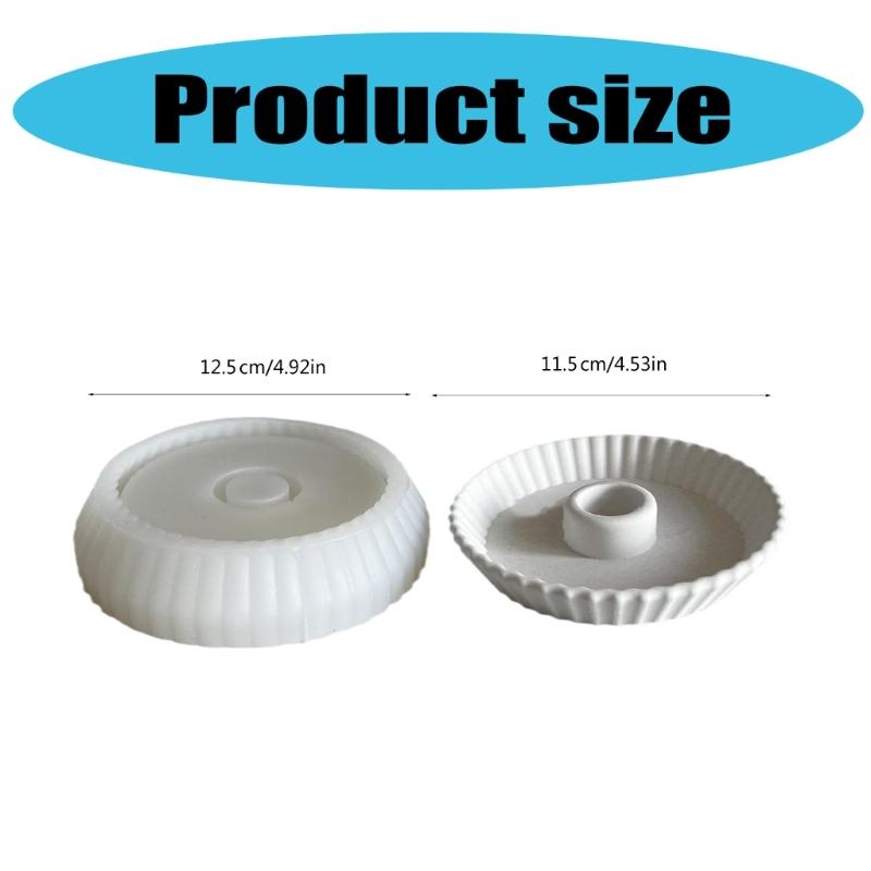 Kerzenständer Silikonform Gestreifte Tellerförmige Kerzenhalterformen Gips-Kerzenhalterform Stilvolle Heimdekorationen