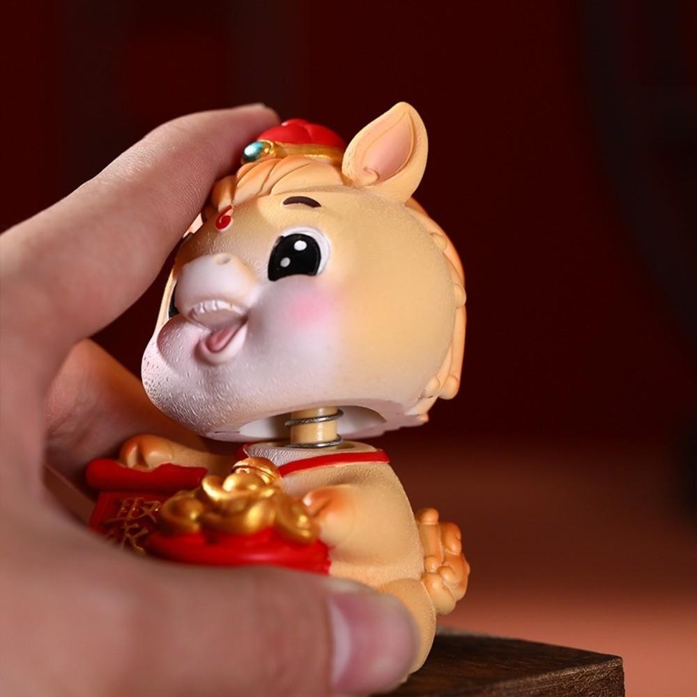 Resin 2026 Miniature Horse Figurine Cute Horse Year Mascot Festival Ornament  Car Ornament