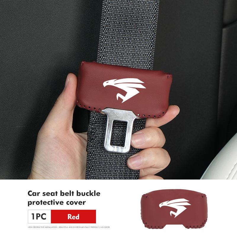 PU Leather Car Seat Belt Buckle Clip Cover Protector Anti-Scratch Case For Toyota GR Sport C-HR Rav4 YARiS supra Corolla Prius J33