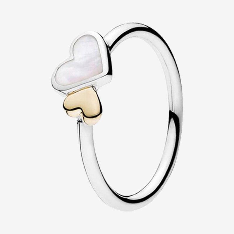 

Кольцо Пан из стерлингового серебра 925 пробы, элегантное кольцо с двойным сердцем для женщин, подарок на свадьбу, модные украшения 7