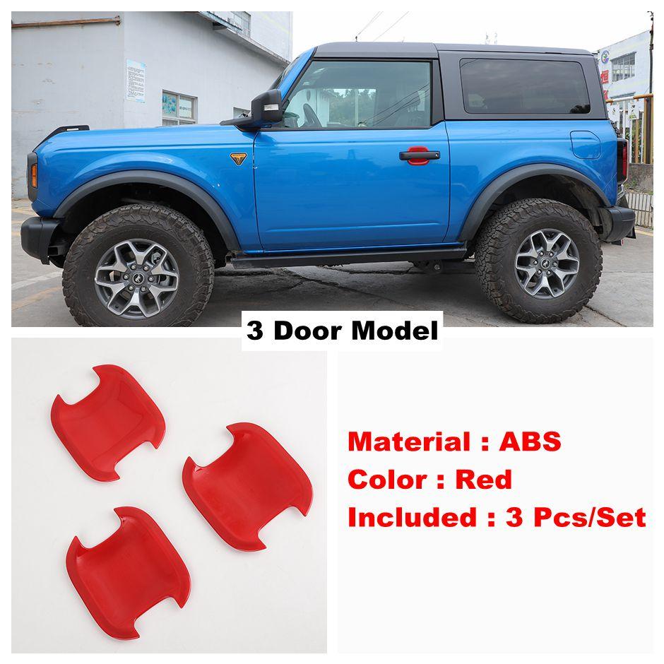 ABS Car Side Door Pull Doorknob Handle Bowl Decor Frame Cover Trim For Ford Bronco 3 / 5 Doors  - 2024 Exterior Accessories