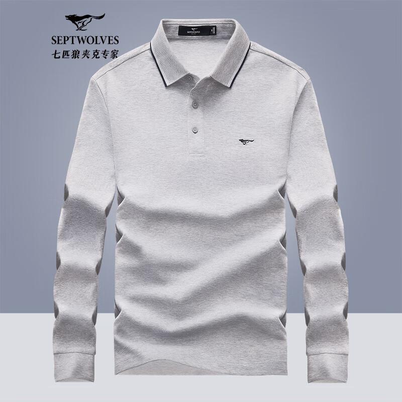 Septwolves Men's Modal Blend Long-Sleeve Polo Shirt