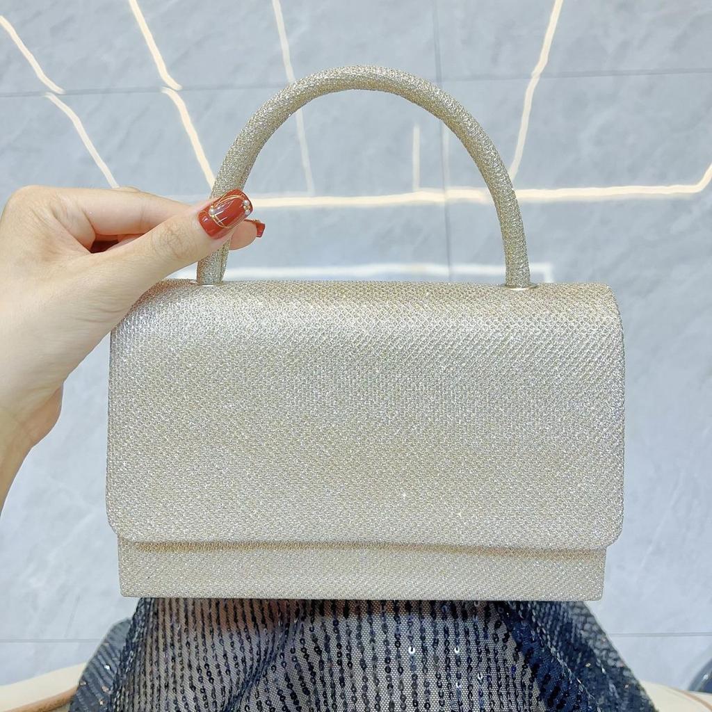 French Evening Crossbody Handbag: Elegant Small Square Party Shoulder Bag