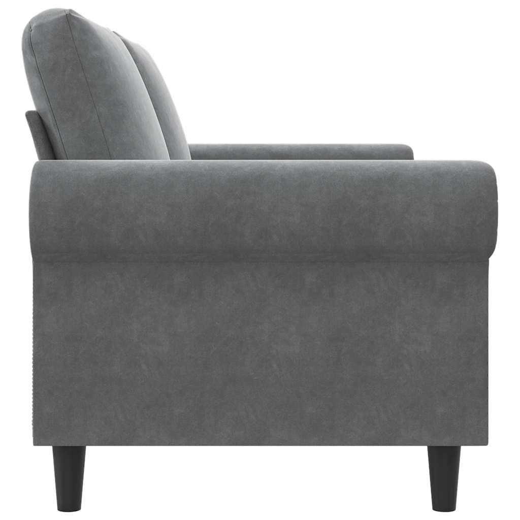 2 Seater Sofa Dark Grey 140 Cm Velvet