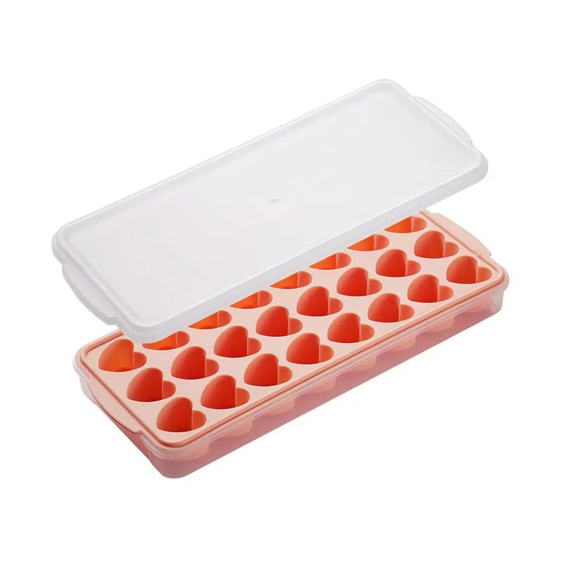 Creative ice cube mold Heart-shaped ice cube mold household plastic ice storage box