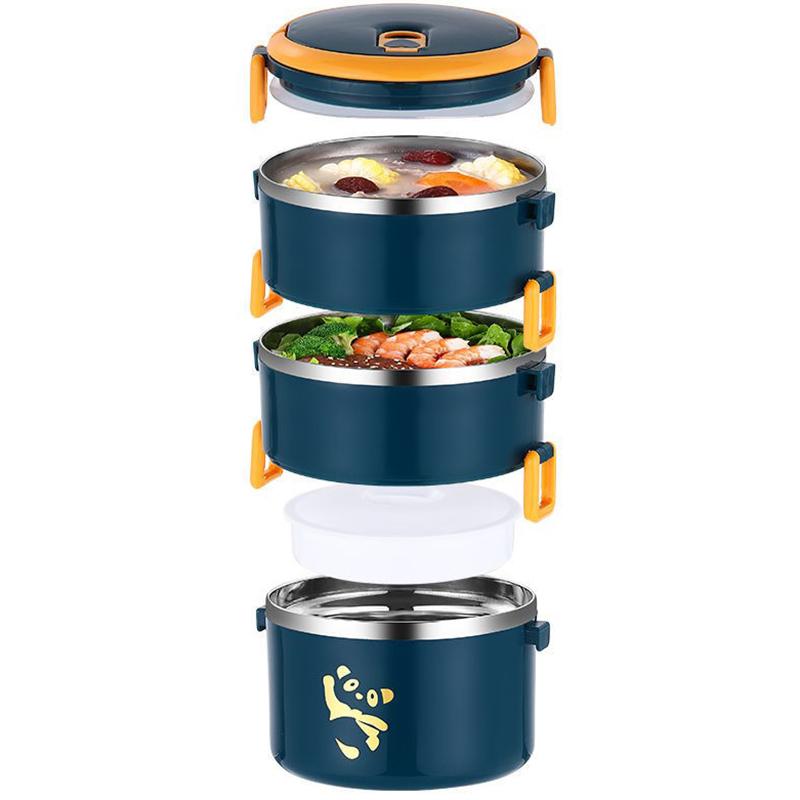 1-4Layer Stainless Steel Bento Box Set Cartoon Child Adult School Office Food Storage Container Outdoor Camping Picnic Lunch Box