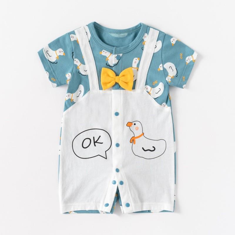 Voyex Zomer Rompertje met Korte Mouwen van Puur Katoen voor Baby's - Kinder Cartoon Kruip Bodysuit 73 cm