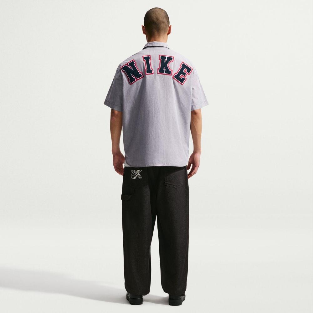 Nike M Nl Btn Down Ss Shirt If0927 060 Anthra White