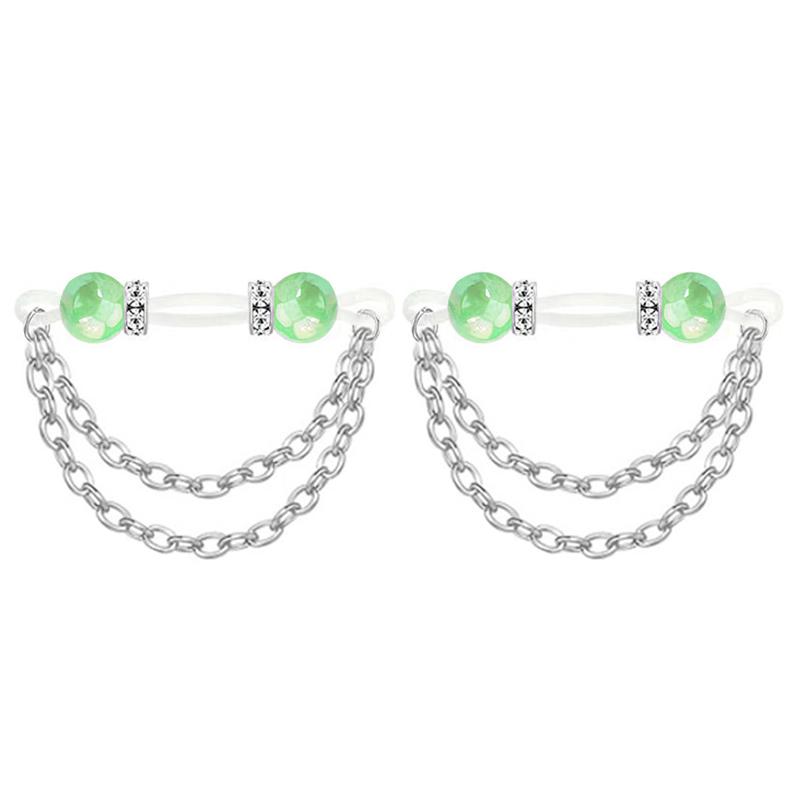 1pair Cute Rhinestone Fake Nipple Rings Non Piercing Nipple Cuff For Women Intimate Body Jewelry Accessory Gift