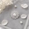 Magnetic Brooch Flower Design Pearl Center Fashion Shirt Collar Pin Magnetic Clasp Elegant Accessory for Women