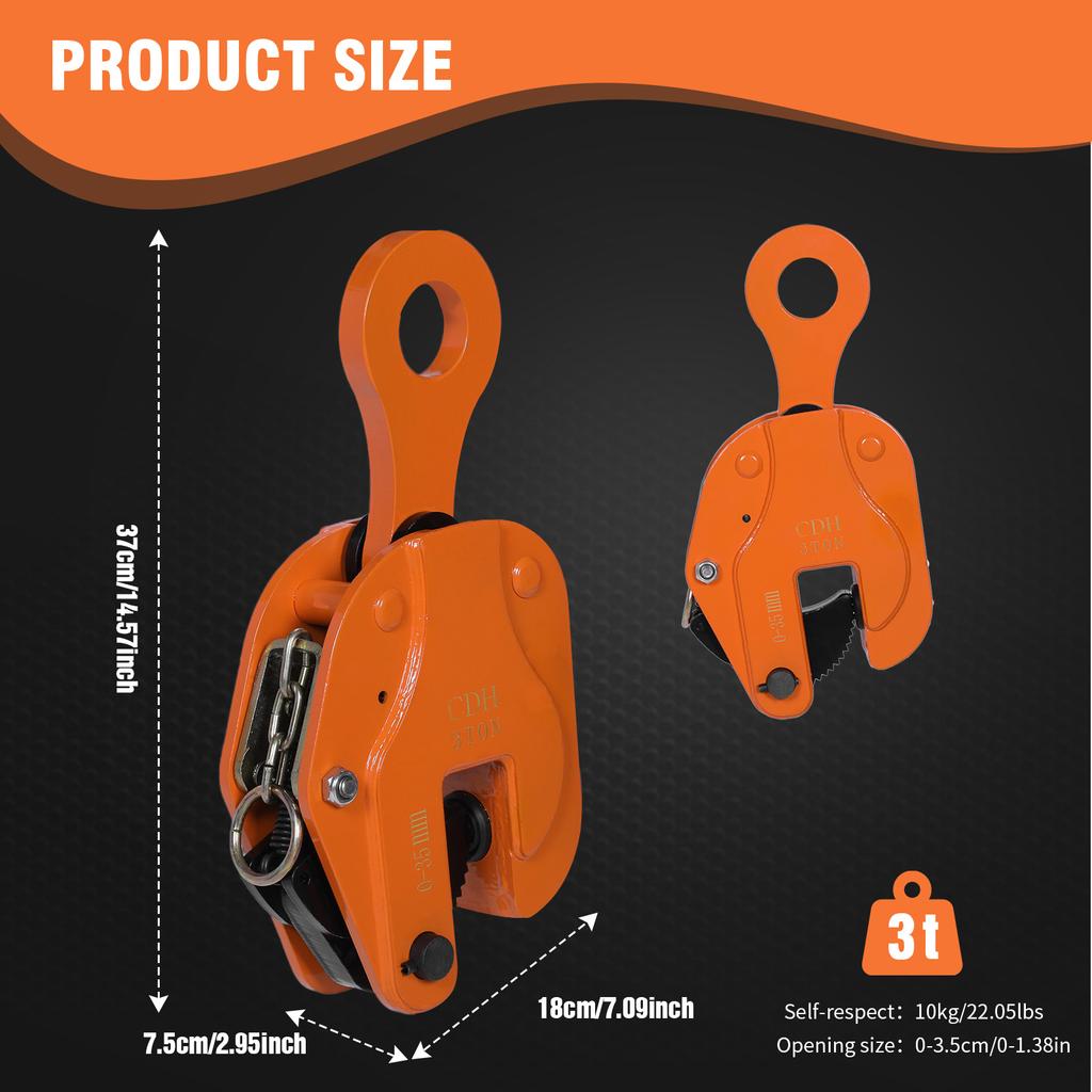 Construction Lifter Clip Wear Resist Vertical Lifters Alloy Plate Tongs Anti-Slip for Industry Crane Home Business