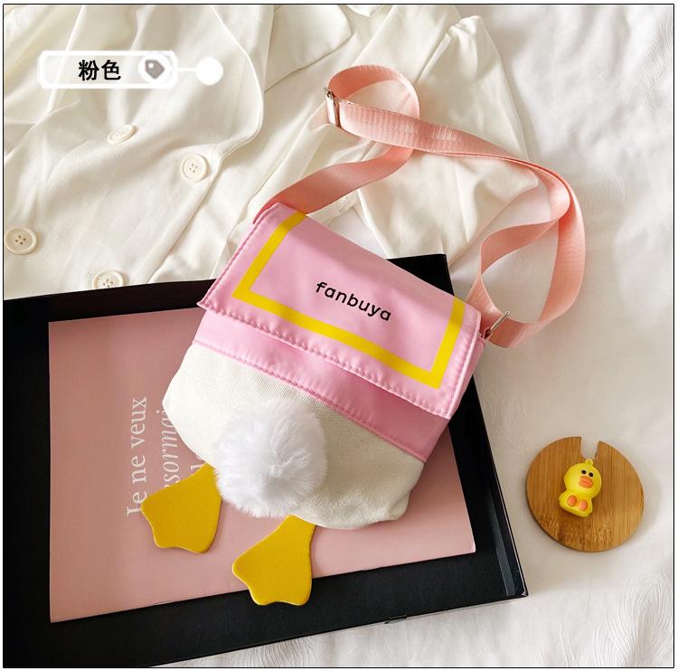 2025 spring new duck butt fashion cute cartoon plush tail shoulder crossbody canvas bag