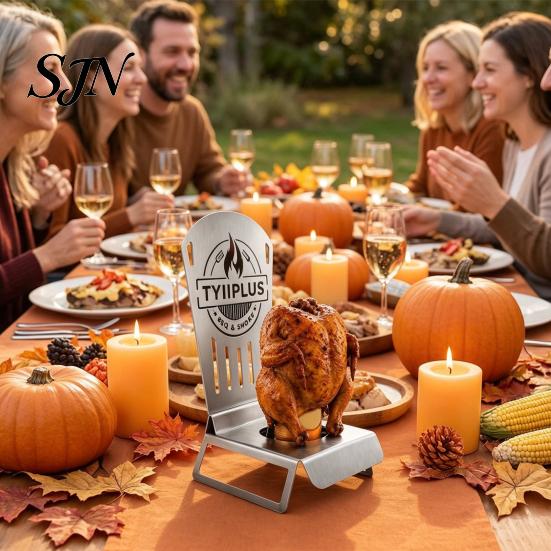 Stable Beer Can Chicken Rack Roaster Rack, 304 Stainless Steel BBQ Stand Holiday Party Grilling Supply for 16oz Can, Outdoor Grill Accessory