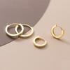 Gold Plated 925 Sterling Silver Hoop Earrings Women Trendy Ear Bone Perforated Design for Weddings