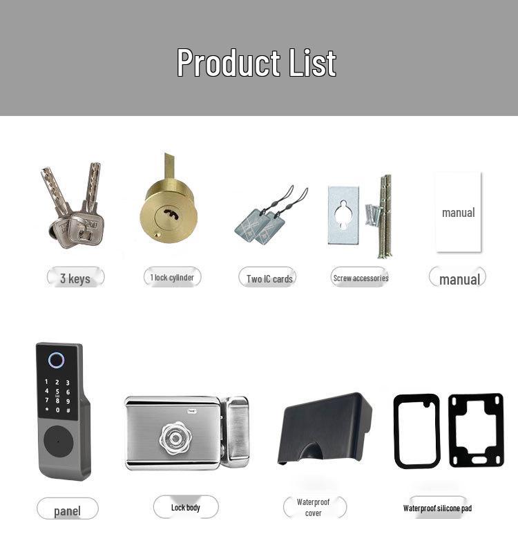 Waterproof Outdoor Smart Fingerprint Door Lock with Password Compatibility