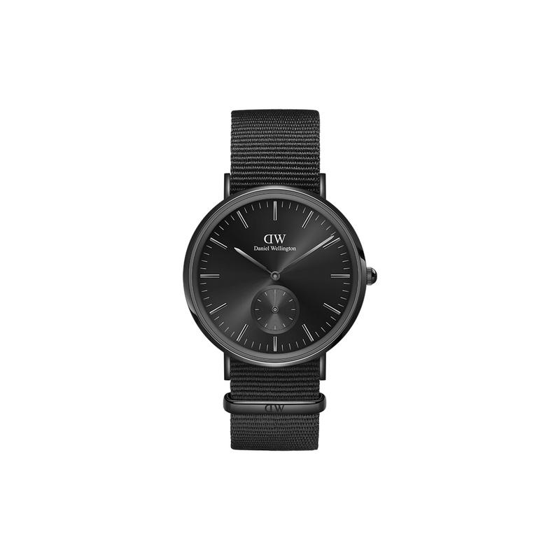 DANIEL WELLINGTON Classic Series Watch Quartz Movement Canvas Strap 40mm Black Dial Men's Watch Fashionable and Versatile DW00100738