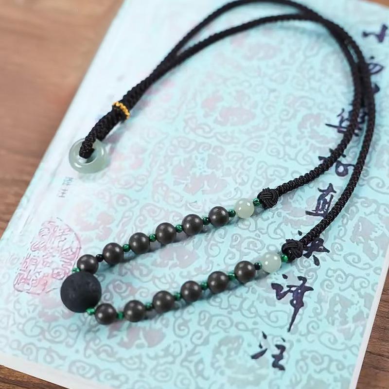 Qian Ling Orchid Fragrance Incense Bead Bracelet - Adjustable Braided Rope with Natural Medicinal Scent for Children
