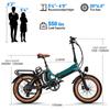 Electric Bicycle Foldable MIHOGO 20" 1000W Motor Top Speed 40Km/h 48V 29AH Max Range 268Km Load 120Kg 7 Speed ONE