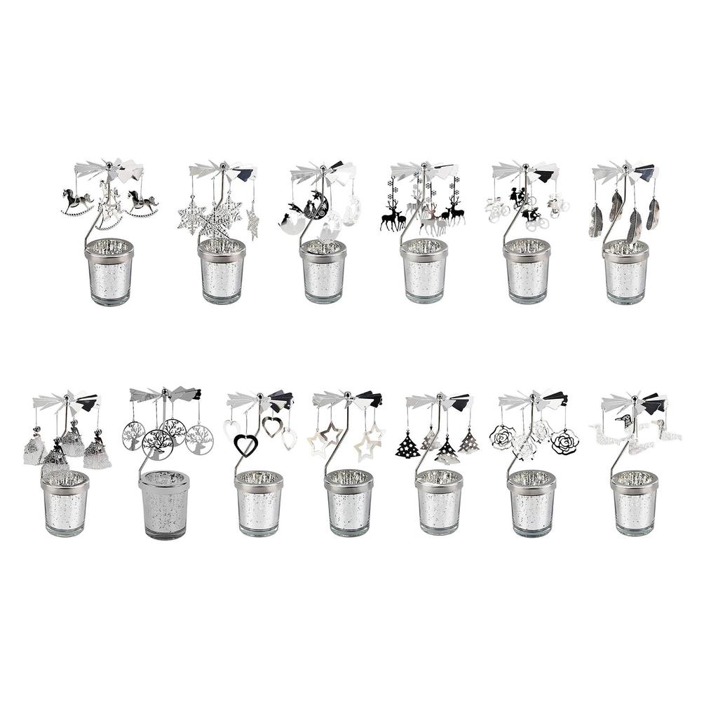 Elegant Rotating Candle Holder for Fireplace Desktop Restaurant Festival Christmas