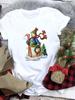 Lovely Merry Christmas Funny Trend T Shirt Women Short-Sleeved Print Tee Shirt Female Trend Clothing Women Casual Graphic Tee