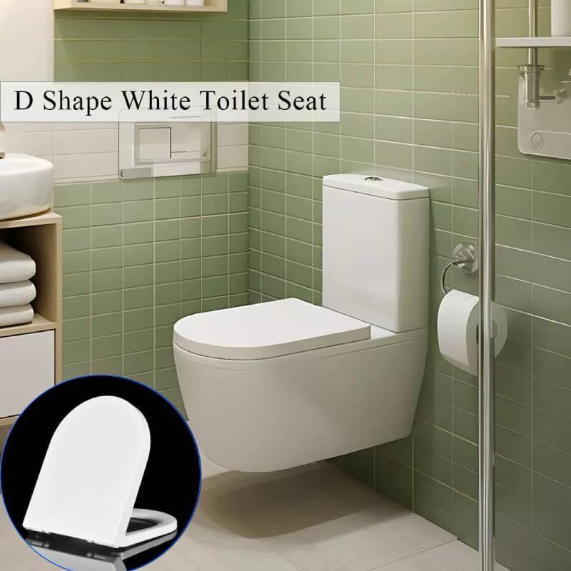 Universal White Toilet Seat Cover Soft Close Quick Install Durable Urea Resin Thick Design