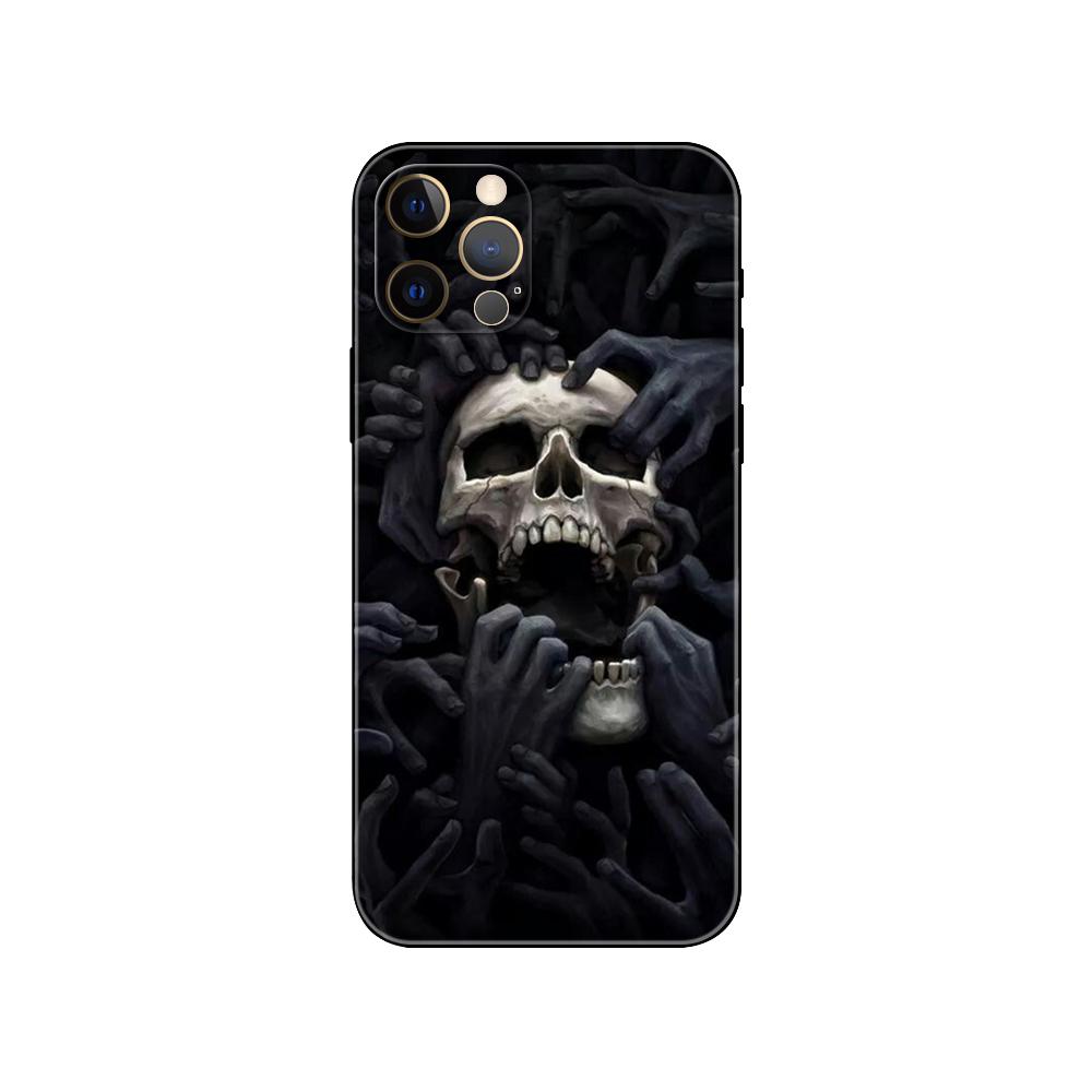 

Чехол для телефона с черепом ужасов для iPhone 5 5S 2020se 6 6s 7 8 plus x 10 XR XS 11 12 13 mini pro MAX, черная задняя крышка из ТПУ iphone 5 5S SE 2016